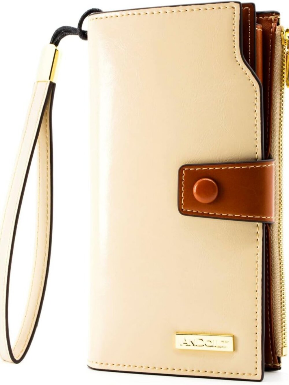 Genuine Leather RFID Blocking Clutch Wallet with Phone Pocket for Women
